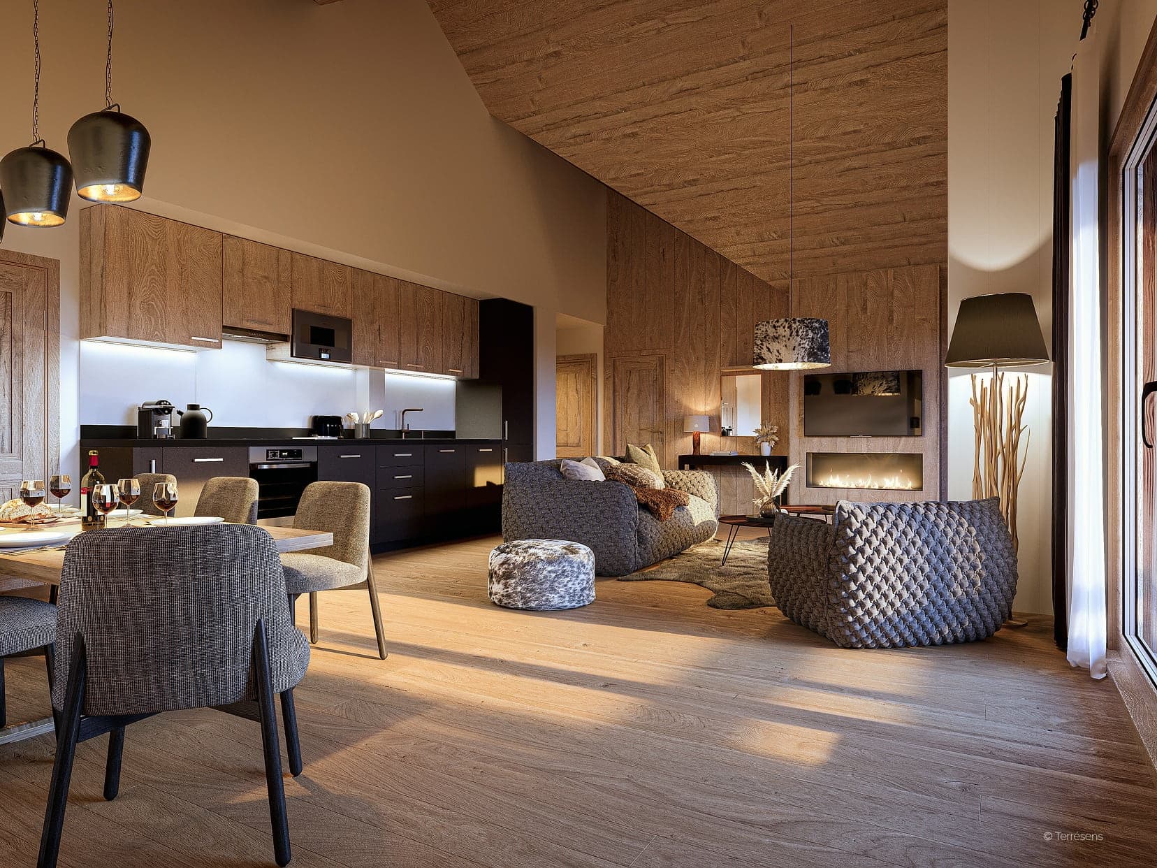 French Alps ski apartment interior